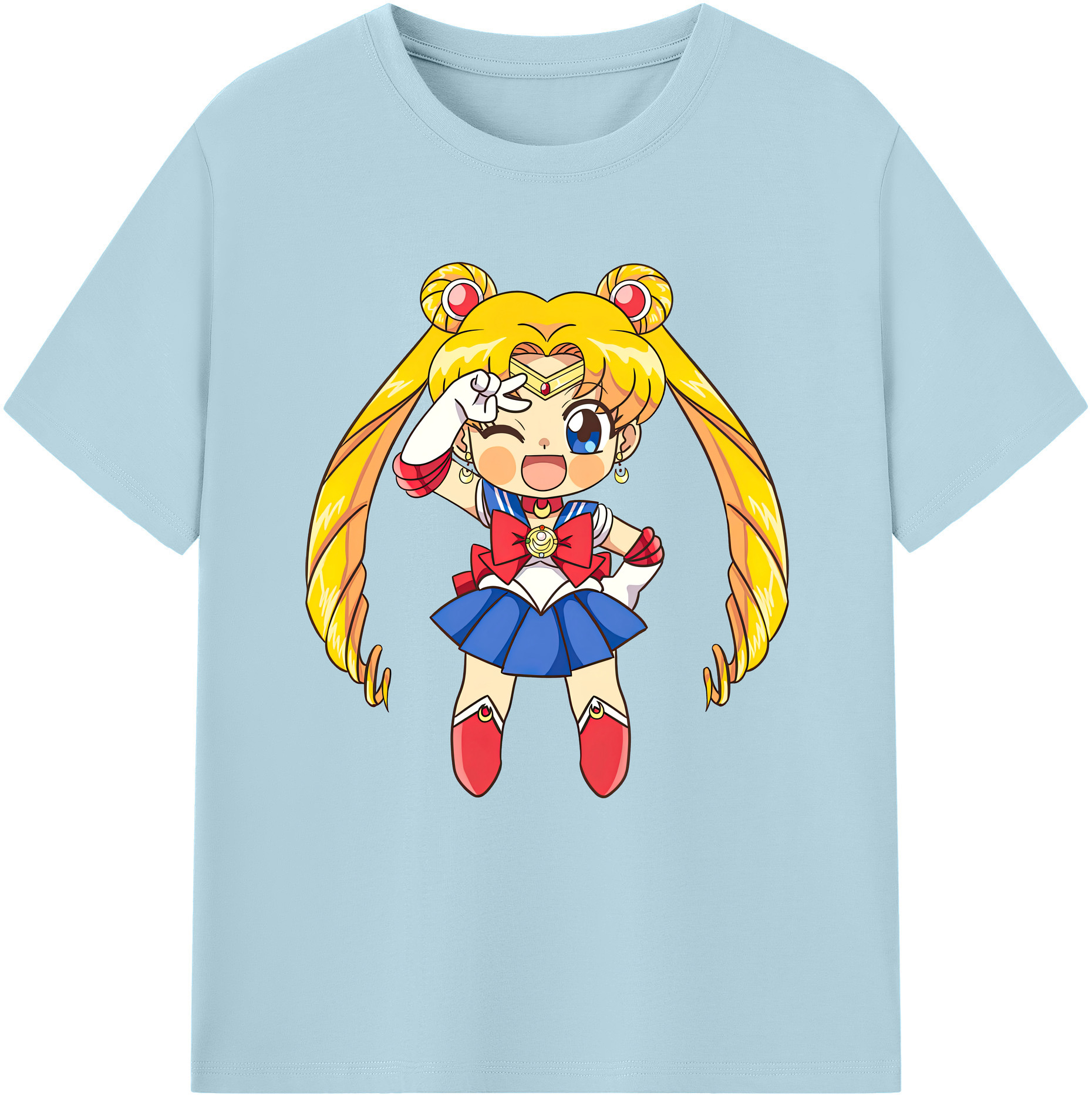 （画像用） 美少女戦士セーラームーン 月野 うさぎ つきの うさぎ Sailor Moon Tsukino Usagi 綿100％半袖Tシャツ（フロントプリント）
